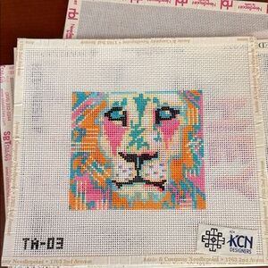 Colorful Lion Needlepoint Canvas